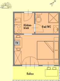 Apartment fr 2 Personen im Erdgeschoss